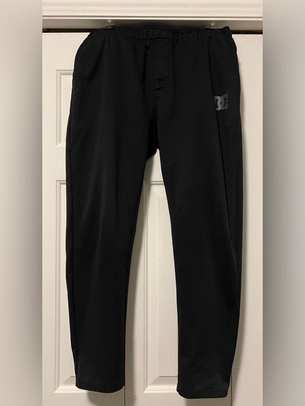 DC Men’s Black tapered leg Athletic Pants with Subtle Logo